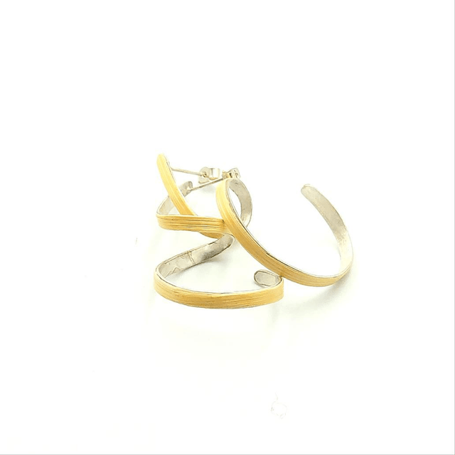 Boucles d'oreilles en argent 925 et ruban de paille de seigle naturelle