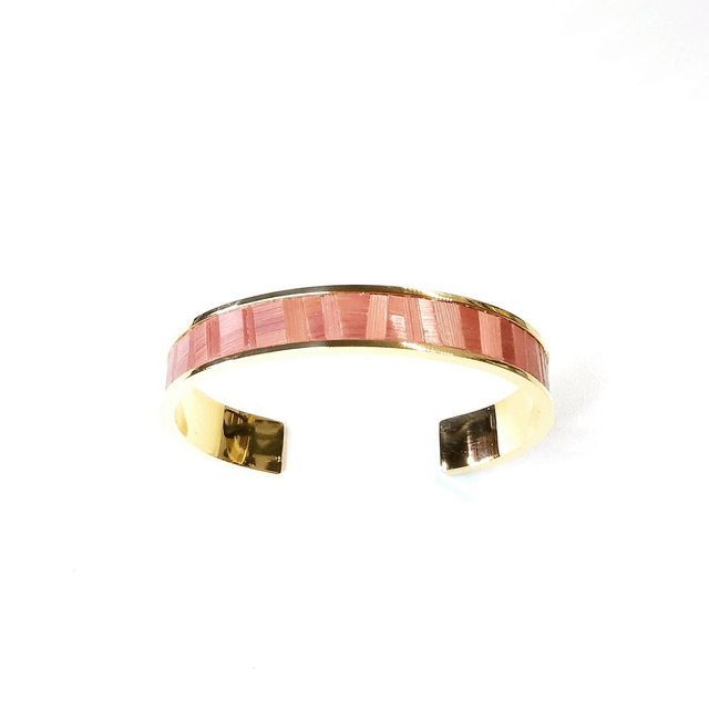 Bracelet Doré Paille de Seigle - Bordeaux Poudré