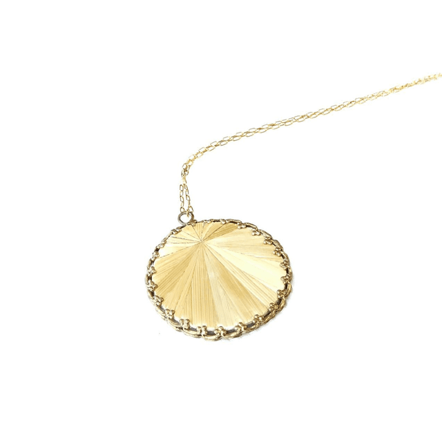 Collier Pendentif Nacre et Marqueterie de Paille : Pièce Unique